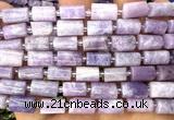 CTB1301 15 inches 6*10mm - 8*12mm faceted tube lepidolite beads