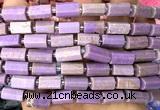 CTB1303 15 inches 6*10mm - 8*12mm faceted tube phosphosiderite beads