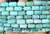 CTB1306 15 inches 6*10mm - 8*12mm faceted tube amazonite beads