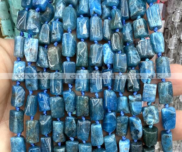 CTB1307 15 inches 6*10mm - 8*10mm faceted tube apatite beads