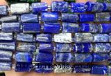 CTB1308 15 inches 6*10mm - 8*12mm faceted tube lapis lazuli beads