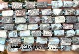 CTB1310 15 inches 6*10mm - 8*12mm faceted tube larimar beads