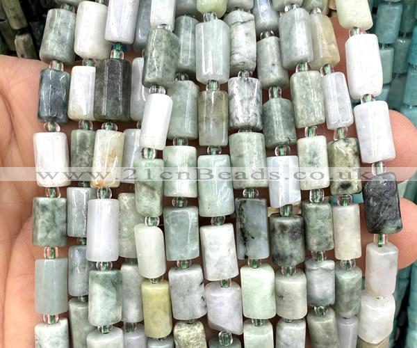CTB1320 15 inches 6*10mm - 8*12mm faceted tube jade beads