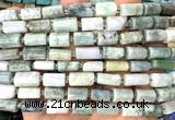 CTB1320 15 inches 6*10mm - 8*12mm faceted tube jade beads