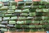 CTB1321 15 inches 6*10mm - 8*12mm faceted tube Canadian jade beads