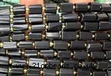 CTB1326 15 inches 6*10mm - 8*12mm faceted tube shungite beads