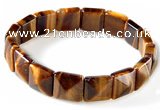 CTB15 7.5 inch 6*12mm square yellow tiger eye stretch bracelet