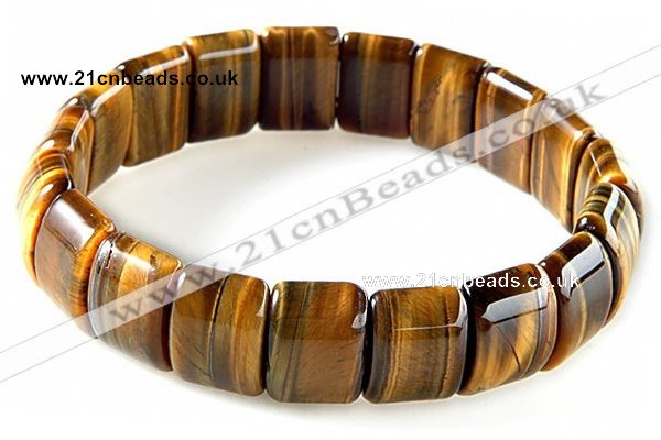 CTB16 10*14mm rectangle yellow tiger eye stretch bracelet