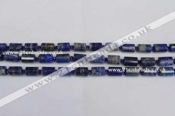 CTB201 15.5 inches 10*15mm faceted tube lapis lazuli gemstone beads