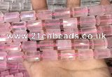 CTB203 15.5 inches 10*15mm faceted tube rose quartz beads