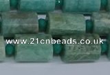 CTB208 15.5 inches 10*15mm faceted tube amazonite beads