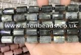 CTB209 15.5 inches 10*15mm faceted tube labradorite beads