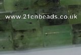 CTB215 15.5 inches 13*18mm faceted tube green rutilated quartz beads