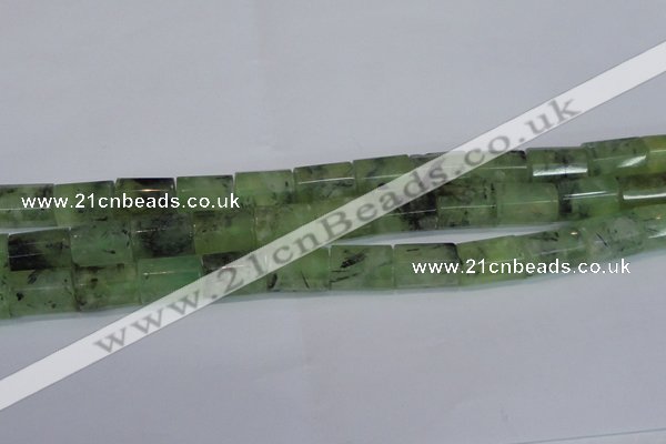 CTB215 15.5 inches 13*18mm faceted tube green rutilated quartz beads