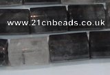 CTB216 15.5 inches 13*18mm faceted tube cloudy quartz beads