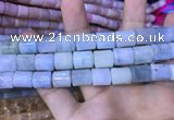 CTB251 15.5 inches 10*12mm tube natural aquamarine beads