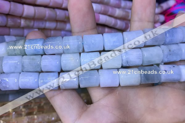 CTB251 15.5 inches 10*12mm tube natural aquamarine beads