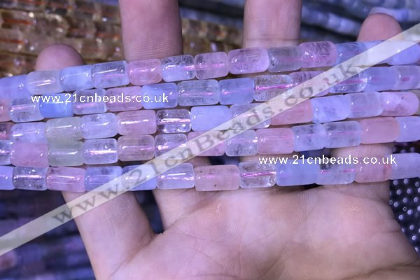 CTB252 15.5 inches 7*8mm - 7*11mm tube natural morganite beads