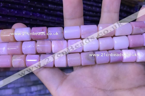 CTB256 15.5 inches 10*10mm - 10*13mm tube natural pink opal beads