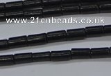 CTB300 15.5 inches 3*6mm tube black stone beads wholesale