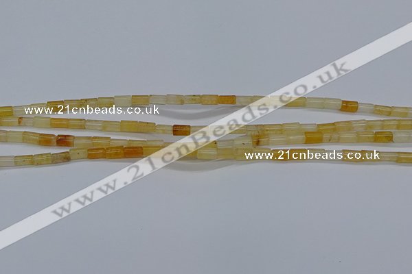 CTB301 15.5 inches 4*6mm tube yellow jade beads wholesale