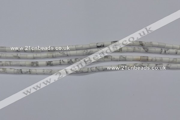 CTB304 15.5 inches 4*6mm tube white howlite beads wholesale