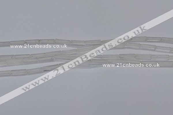 CTB310 15.5 inches 4*13mm tube white crystal beads wholesale