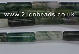 CTB315 15.5 inches 4*13mm tube moss agate beads wholesale