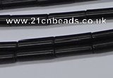 CTB318 15.5 inches 4*13mm tube black stone beads wholesale