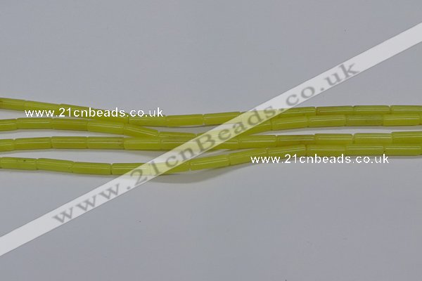 CTB323 15.5 inches 4*13mm tube lemon jade beads wholesale