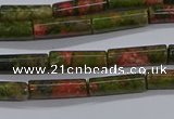 CTB350 15.5 inches 4*13mm tube unakite beads wholesale