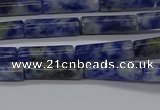 CTB355 15.5 inches 4*13mm tube blue spot stone beads wholesale