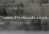 CTB503 15.5 inches 10*13mm triangle cloudy quartz beads wholesale