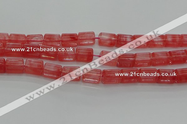 CTB508 15.5 inches 10*13mm triangle cherry quartz beads wholesale