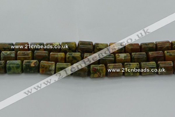 CTB530 15.5 inches 10*13mm triangle rhyolite beads wholesale