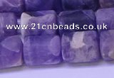 CTB563 15.5 inches 10*13mm triangle matte dogtooth amethyst beads