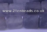 CTB565 15.5 inches 10*13mm triangle matte cloudy quartz beads