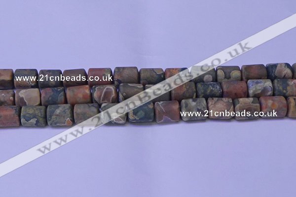 CTB568 15.5 inches 10*13mm triangle matte rhyolite beads