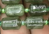 CTB605 15.5 inches 7*11mm tube green strawberry quartz beads wholesale