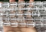 CTB615 15.5 inches 11*16mm - 12*18mm faceted tube white crystal beads