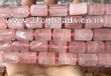 CTB616 15.5 inches 11*16mm - 12*18mm faceted tube rose quartz beads