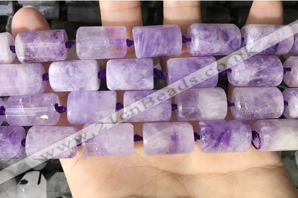 CTB652 15.5 inches 12*16mm faceted tube lavender amethyst beads