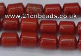 CTB709 15.5 inches 6*8mm tube red jasper beads wholesale