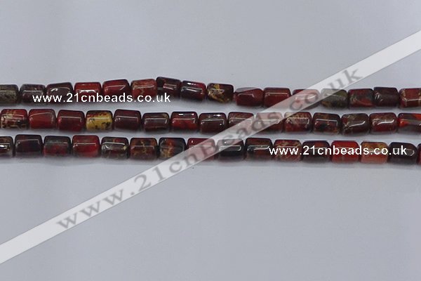 CTB710 15.5 inches 6*8mm tube poppy jasper beads wholesale