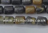 CTB712 15.5 inches 6*8mm tube black picasso jasper beads wholesale