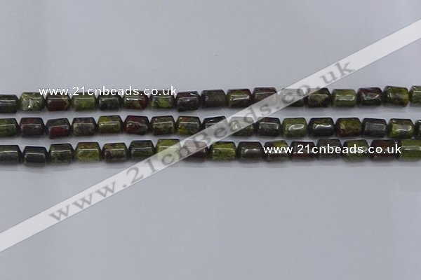 CTB713 15.5 inches 6*8mm tube dragon blood jasper beads wholesale