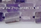CTB732 15.5 inches 6*10mm - 8*12mm faceted tube amethyst beads