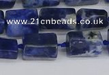 CTB735 15.5 inches 6*10mm - 8*12mm faceted tube sodalite beads