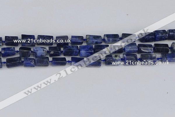 CTB735 15.5 inches 6*10mm - 8*12mm faceted tube sodalite beads