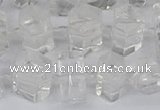 CTB750 15.5 inches 6*10mm - 8*12mm faceted tube white crystal beads